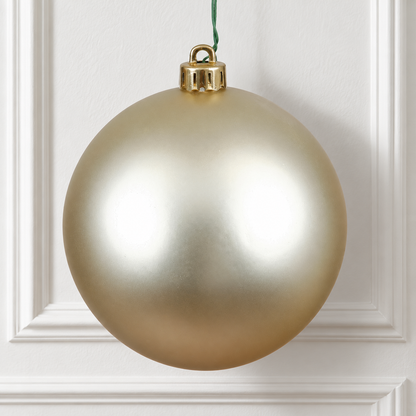 6" Shatterproof Ball Ornament - Champagne - Matte - UV Treated - Bag of 4 — view 2