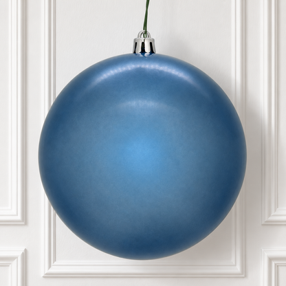 6" Shatterproof Ball Ornament - Denim Blue - Pearl - UV Treated - Bag of 4 — view 2
