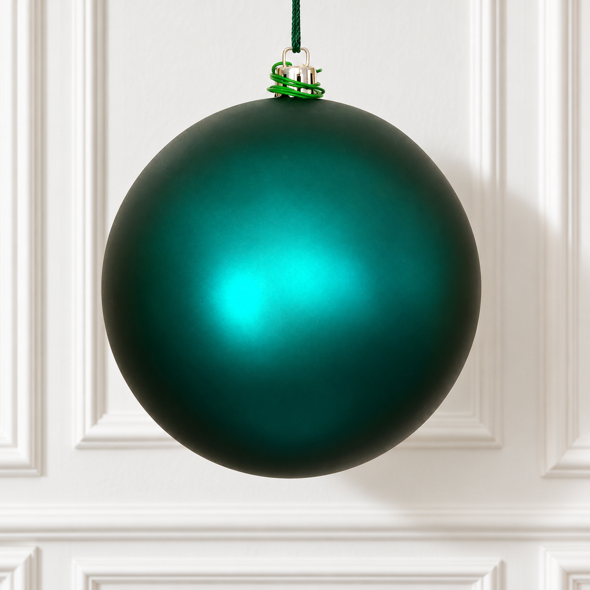 6" Shatterproof Ball Ornament - Dark Teal - Matte - UV Treated - Bag of 4 — view 2
