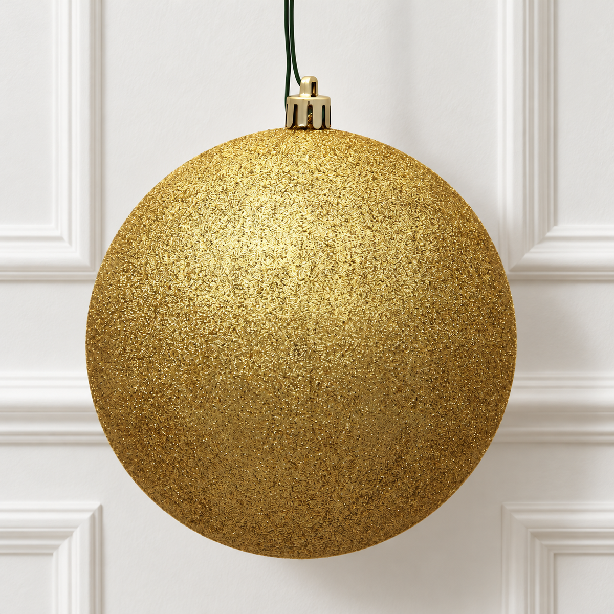 6" Shatterproof Ball Ornament - Gold - Glitter - Bag of 4 — view 2