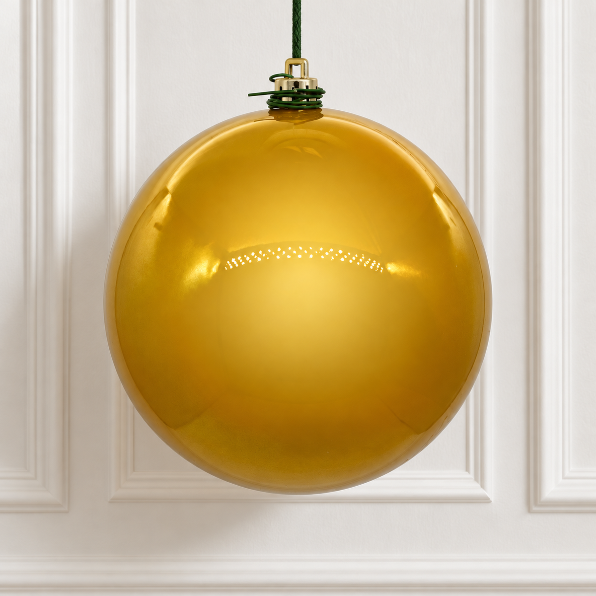 6" Shatterproof Ball Ornament - Gold - Pearl - UV Treated - Bag of 4 — view 2