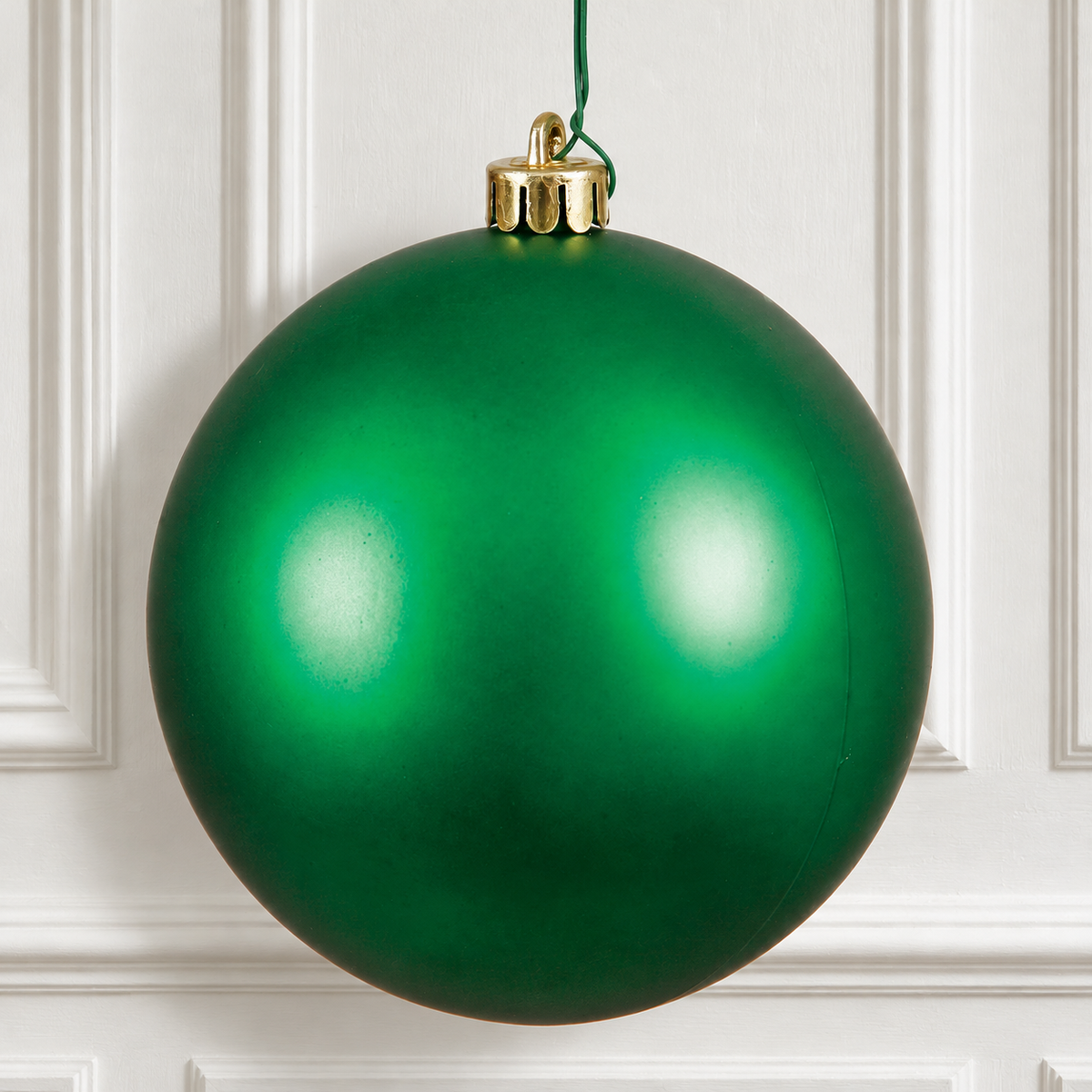 6" Shatterproof Ball Ornament - Green - Matte - UV Treated - Bag of 4 — view 2