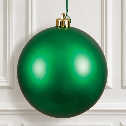 6" Shatterproof Ball Ornament - Green - Matte - UV Treated - Bag of 4 — view 2