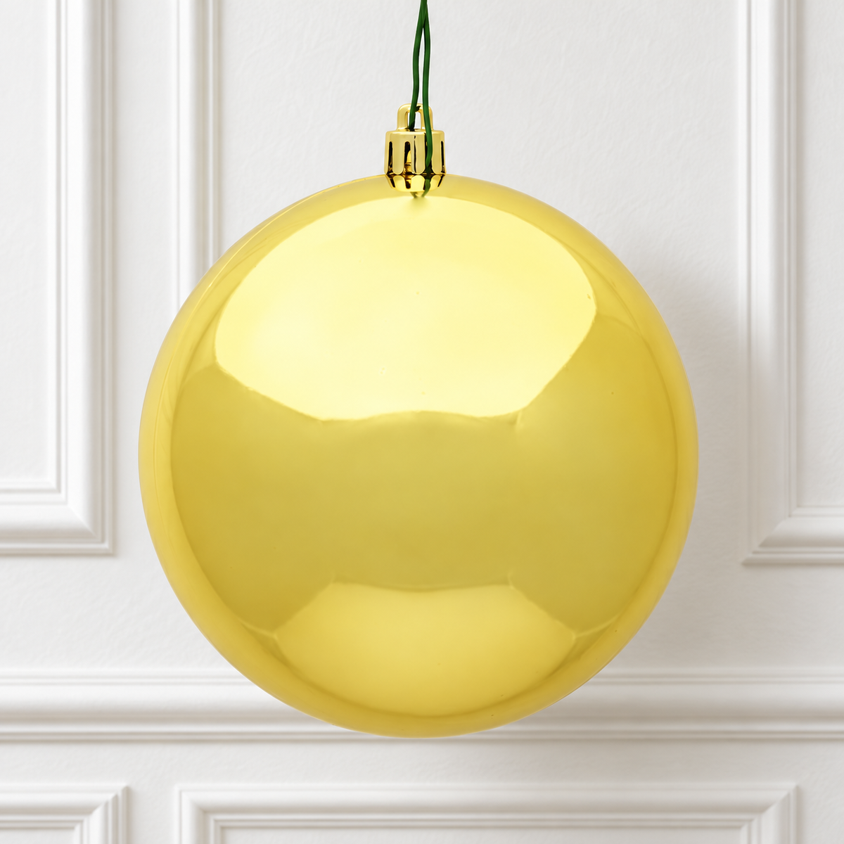 6" Shatterproof Ball Ornament - Honey Gold - Shiny - UV Treated - Bag of 4 — view 2