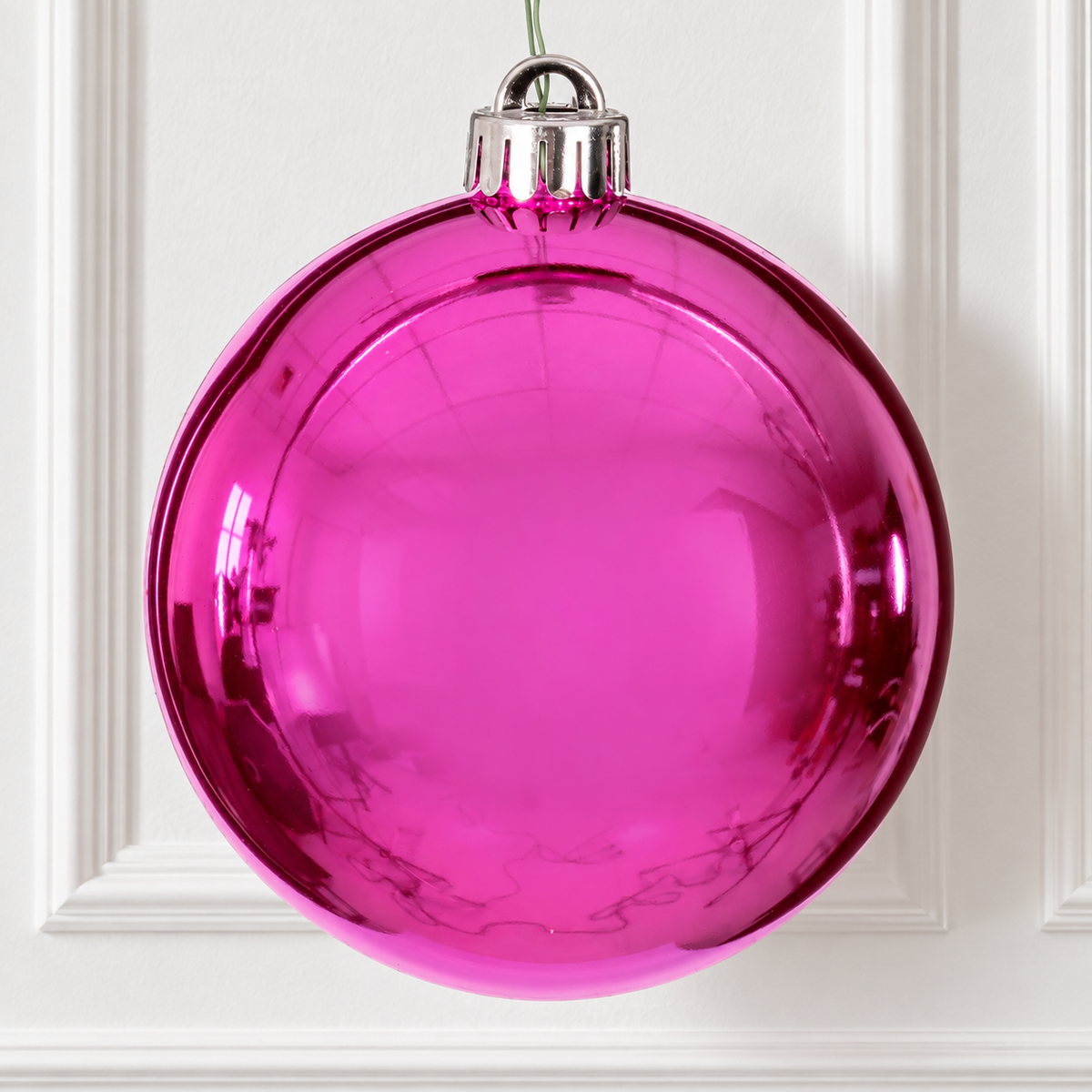 6" Shatterproof Ball Ornament - Hot Pink -Shiny - UV Treated - Bag of 4 — view 2