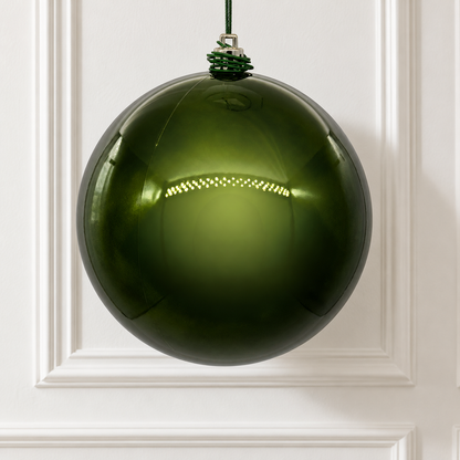 6" Shatterproof Ball Ornament - Juniper Green - Pearl - UV Treated - Bag of 4 — view 2
