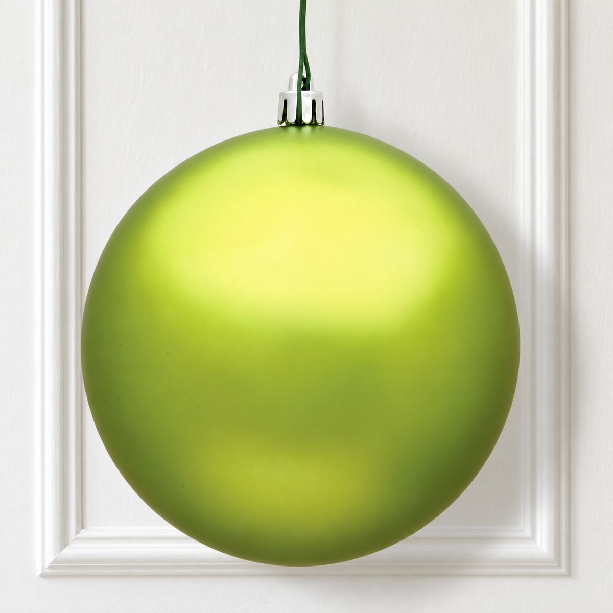 6" Shatterproof Ball Ornament - Lime - Matte - UV Treated - Bag of 4 — view 2