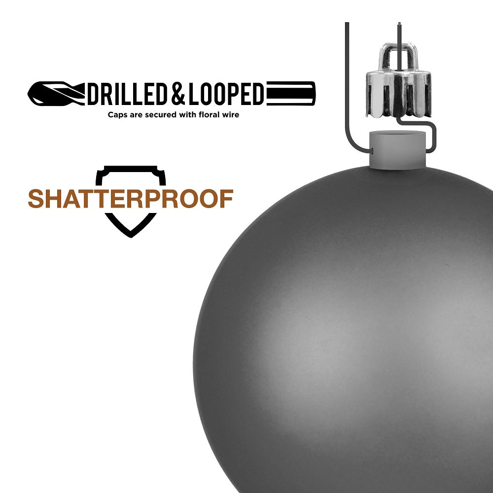6" Shatterproof Ball Ornament - Lime - Pearl - UV Treated - Bag of 4 — view 3
