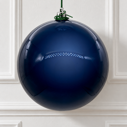 6" Shatterproof Ball Ornament - Midnight Blue - Pearl - UV Treated - Bag of 4 — view 2