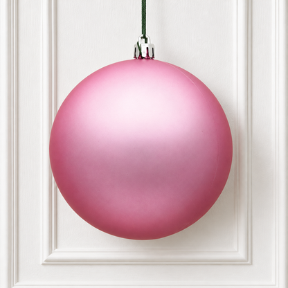 6" Shatterproof Ball Ornament - Pink - Matte - UV Treated - Bag of 4 — view 2