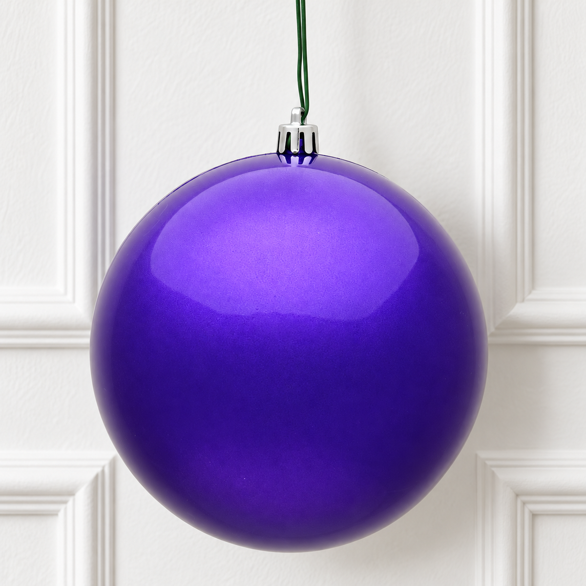 6" Shatterproof Ball Ornament - Purple - Candy - UV Treated - Bag of 4 — view 2