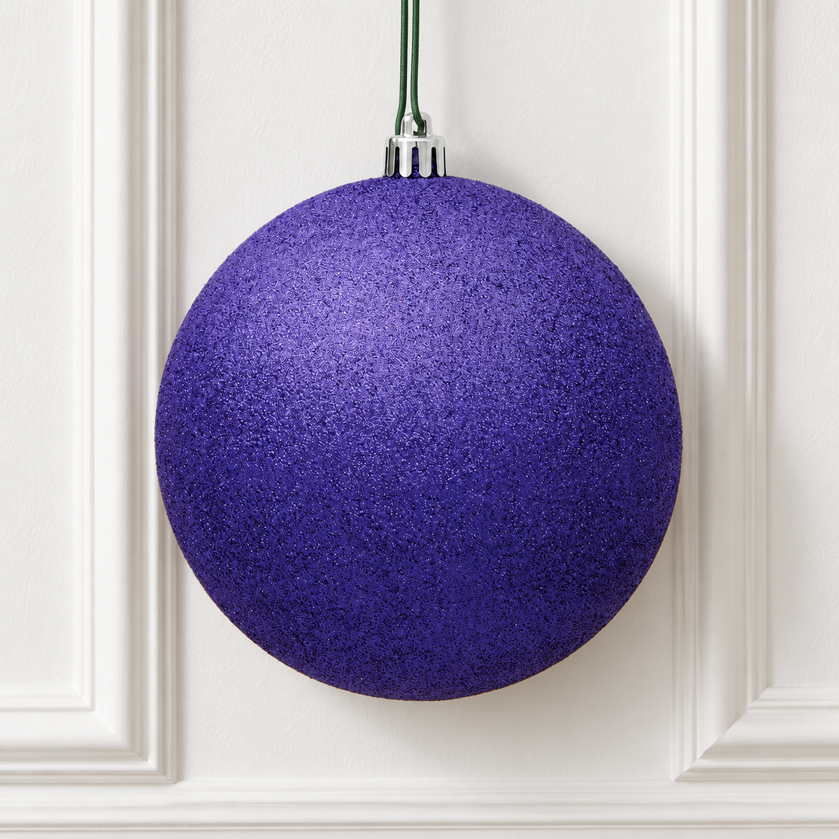 6" Shatterproof Ball Ornament - Purple - Glitter - Bag of 4 — view 2
