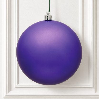 6" Shatterproof Ball Ornament - Purple - Matte - UV Treated - Bag of 4 — view 2