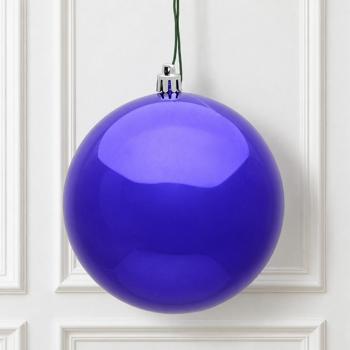 6" Shatterproof Ball Ornament - Purple - Shiny - UV Treated - Bag of 4 — view 2