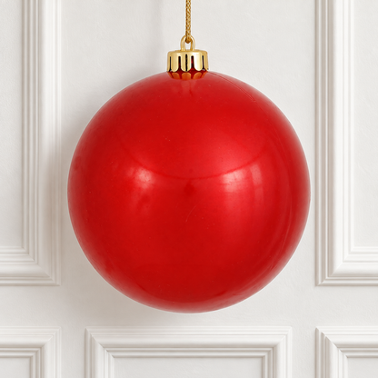 6" Shatterproof Ball Ornament - Red - Matte - UV Treated - Bag of 4 — view 2