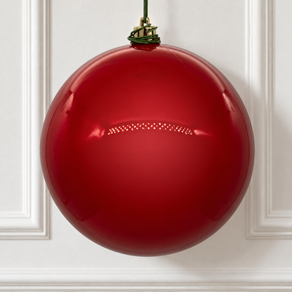 6" Shatterproof Ball Ornament - Red - Pearl - UV Treated - Bag of 4 — view 2