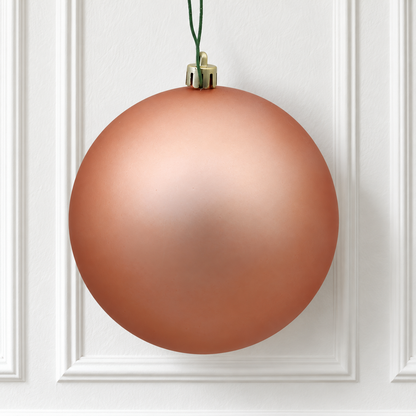 6" Shatterproof Ball Ornament - Rose Gold - Matte - UV Treated - Bag of 4 — view 2