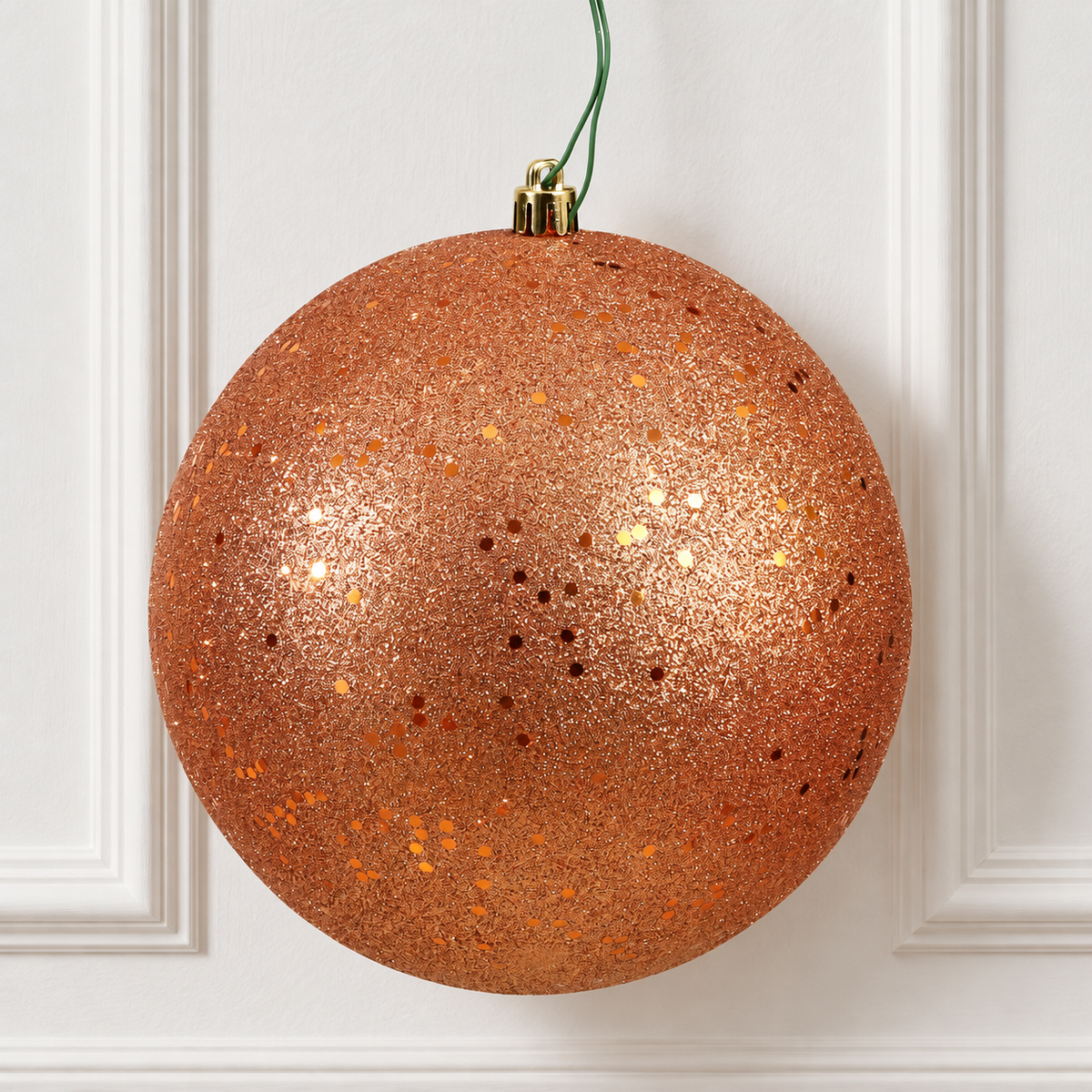 6" Shatterproof Ball Ornament - Silver - Sequin - Bag of 4 — view 2