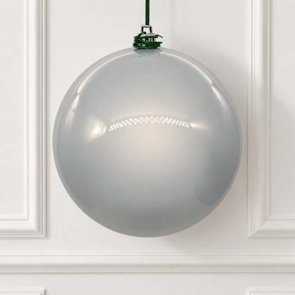 6" Shatterproof Ball Ornament - Silver - Pearl - UV Treated - Bag of 4 — view 2
