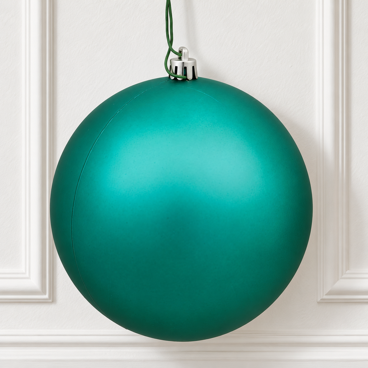 6" Shatterproof Ball Ornament - Teal - Matte - UV Treated - Bag of 4 — view 2
