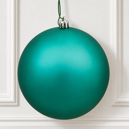 6" Shatterproof Ball Ornament - Teal - Matte - UV Treated - Bag of 4 — view 2