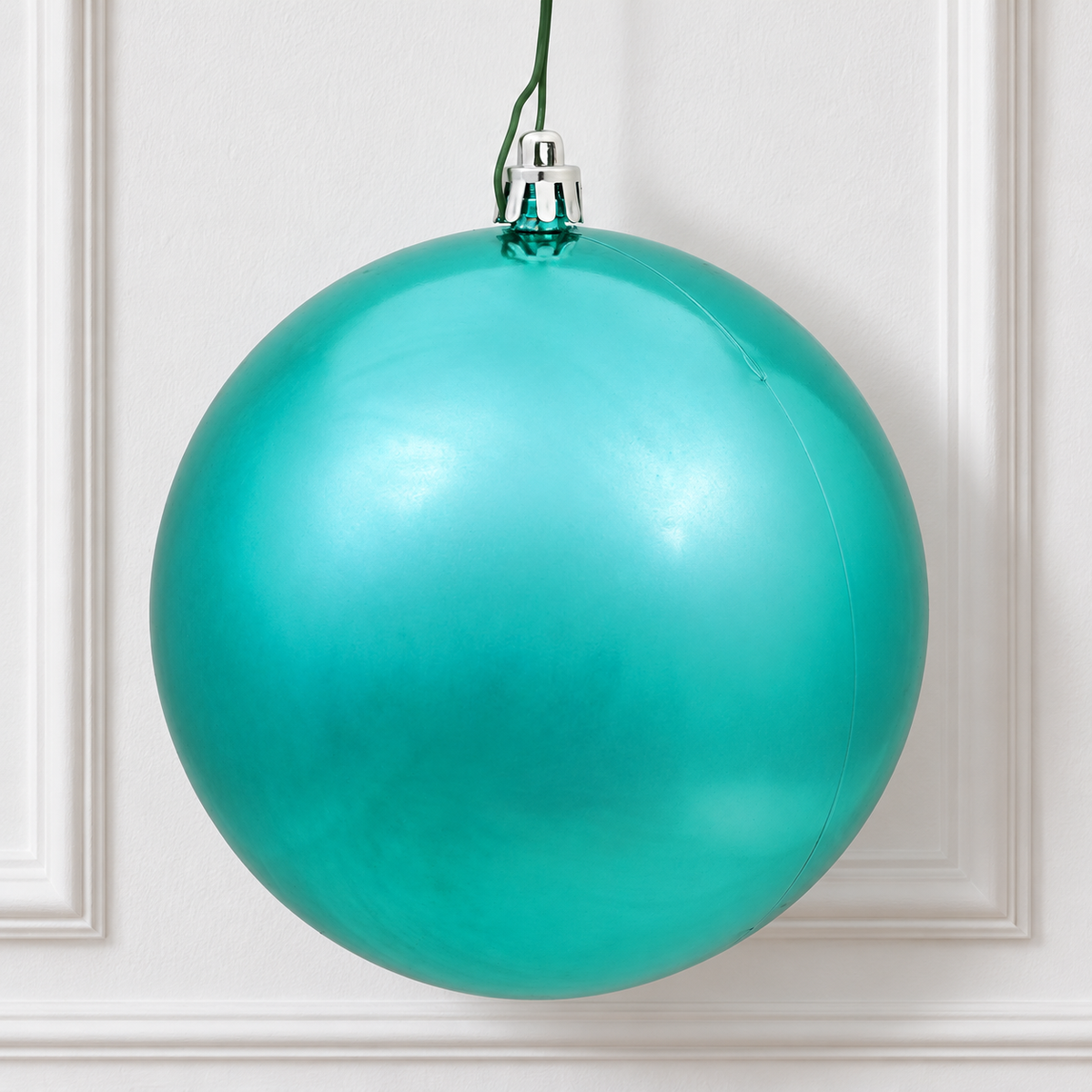 6" Shatterproof Ball Ornament - Teal - Shiny - UV Treated - Bag of 4 — view 2