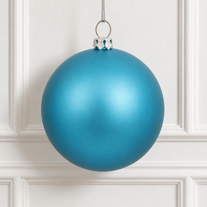 6" Shatterproof Ball Ornament - Turquoise - Matte - UV Treated - Bag of 4 — view 2
