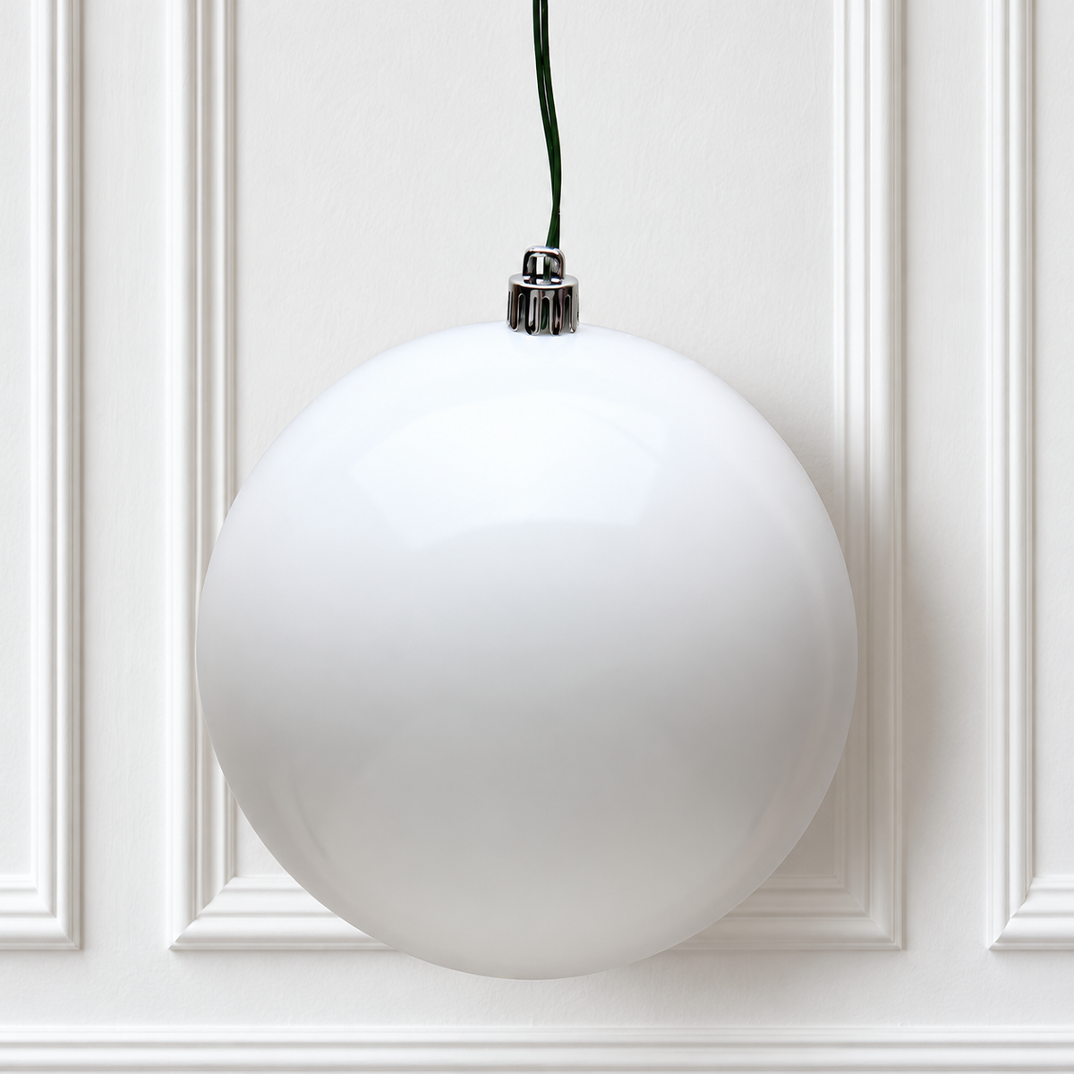 6" UV Treated Ball Ornament - White - Candy - Set of 4 — view 2