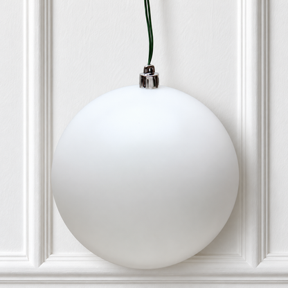 6" UV Treated Ball Ornament - White - Matte - Set of 4 — view 2