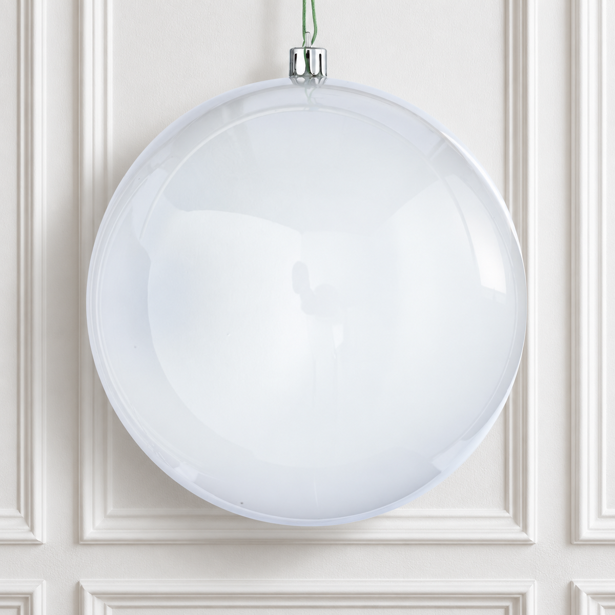 6" UV Treated Ball Ornament - White - Pearl - Set of 4 — view 2