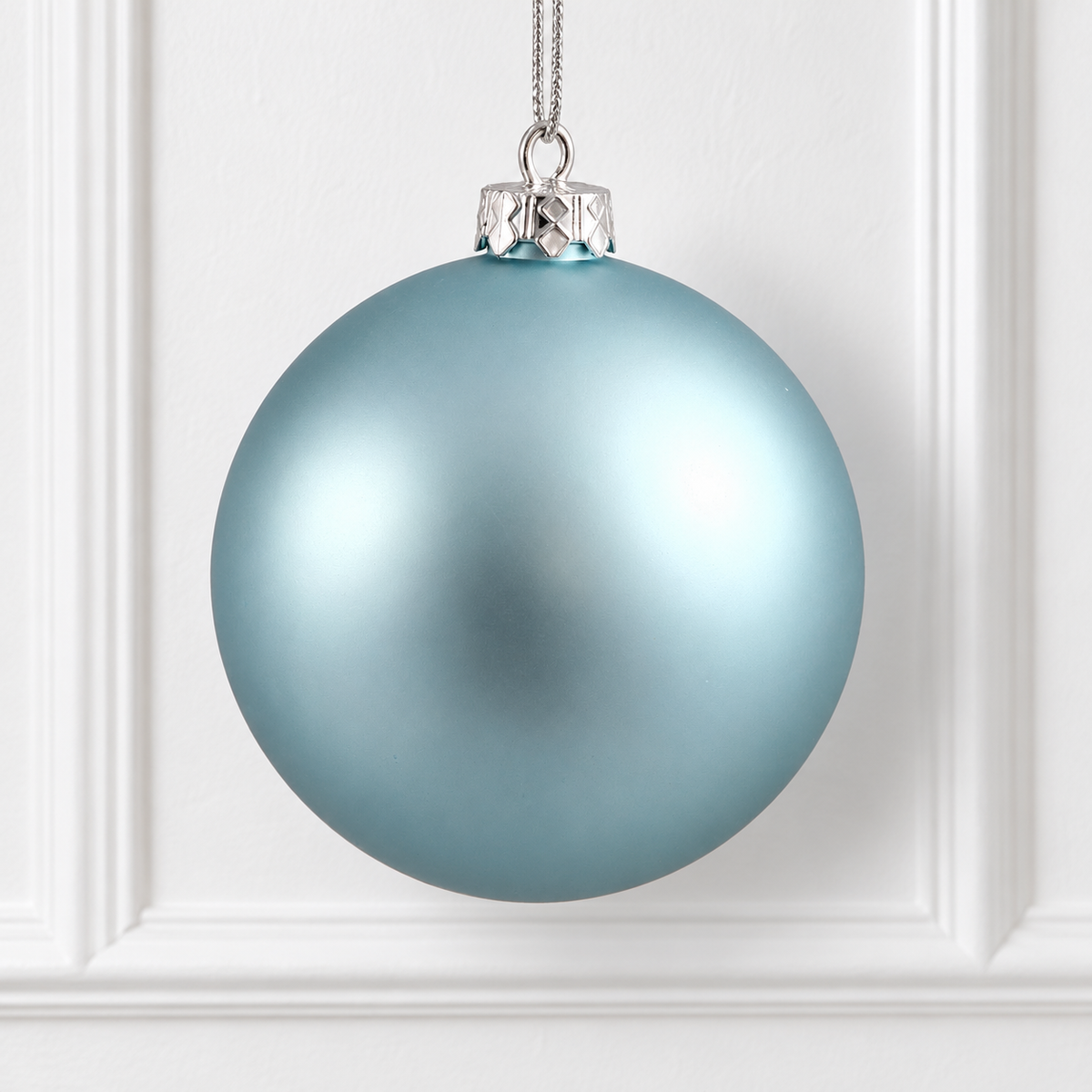 8" Shatterproof Ball Ornament - Baby Blue - Matte - UV Treated — view 2