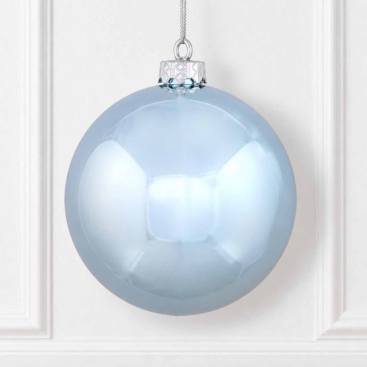 8" Shatterproof Ball Ornament - Baby Blue - Shiny - UV Treated — view 2