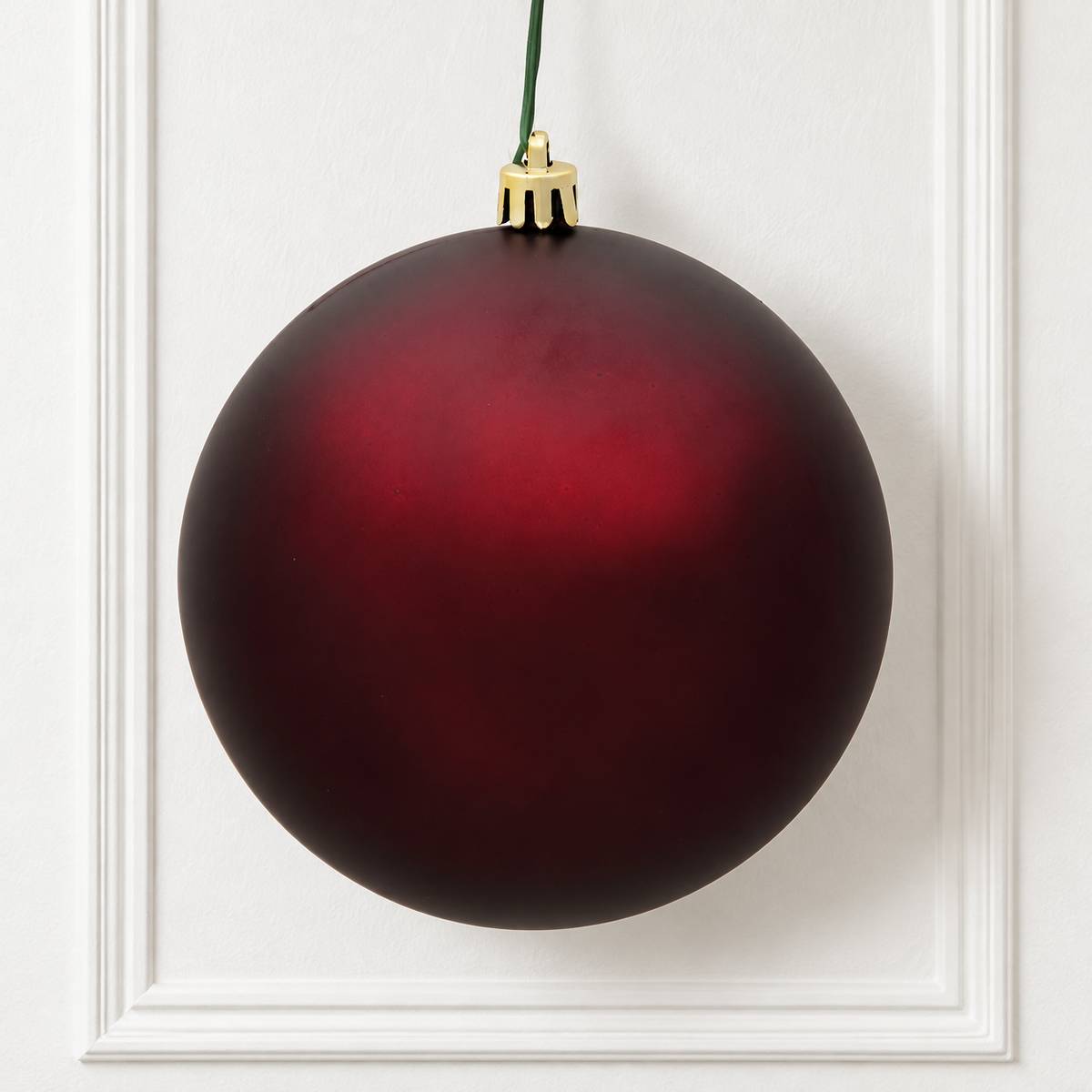8" Shatterproof Ball Ornament - Burgundy - Matte - UV Treated — view 2