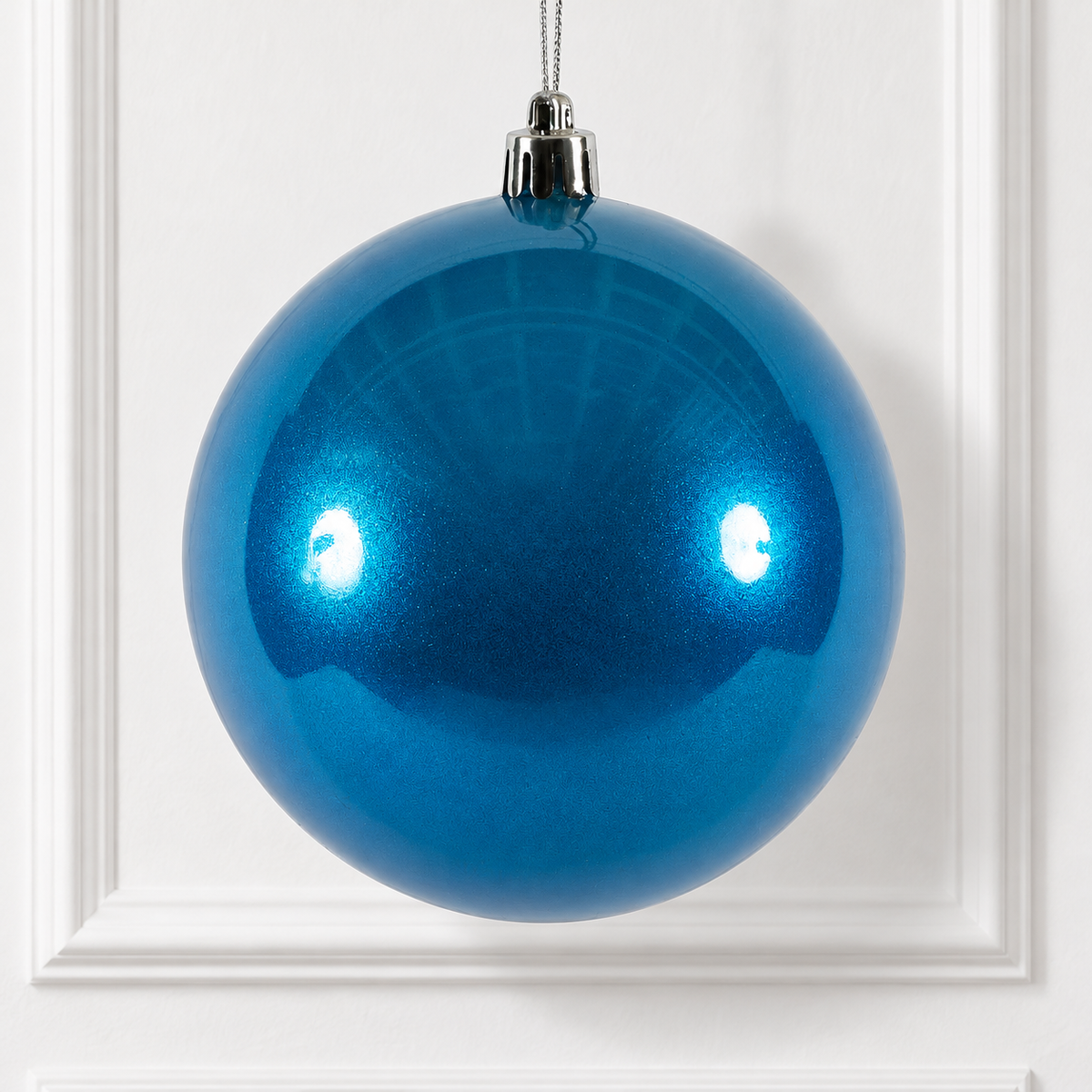 8" Shatterproof Ball Ornament - Blue - Candy - UV Treated — view 2