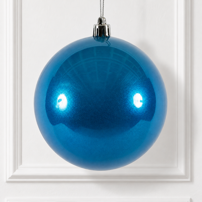 8" Shatterproof Ball Ornament - Blue - Candy - UV Treated — view 2
