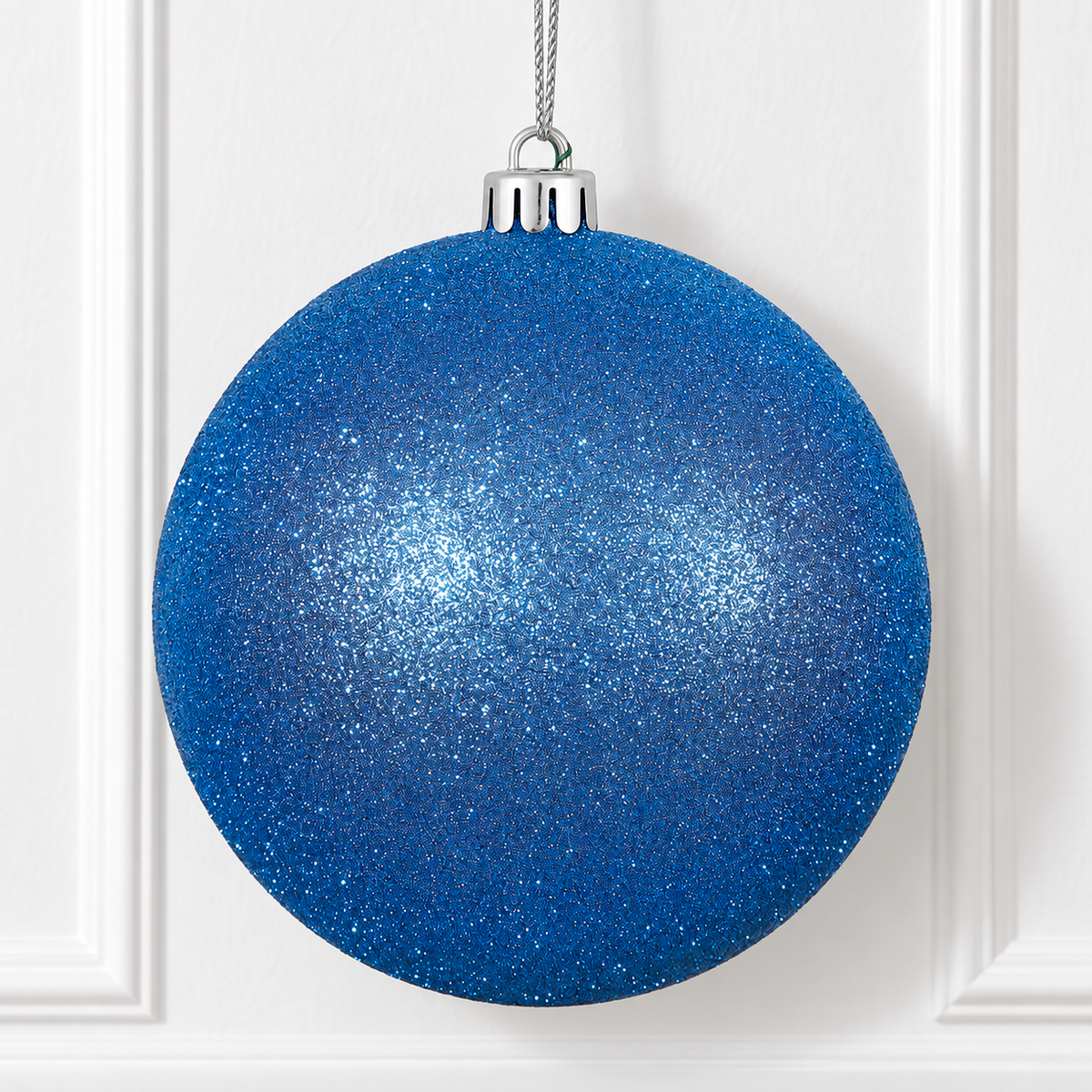 8" Shatterproof Ball Ornament - Blue - Glitter — view 2