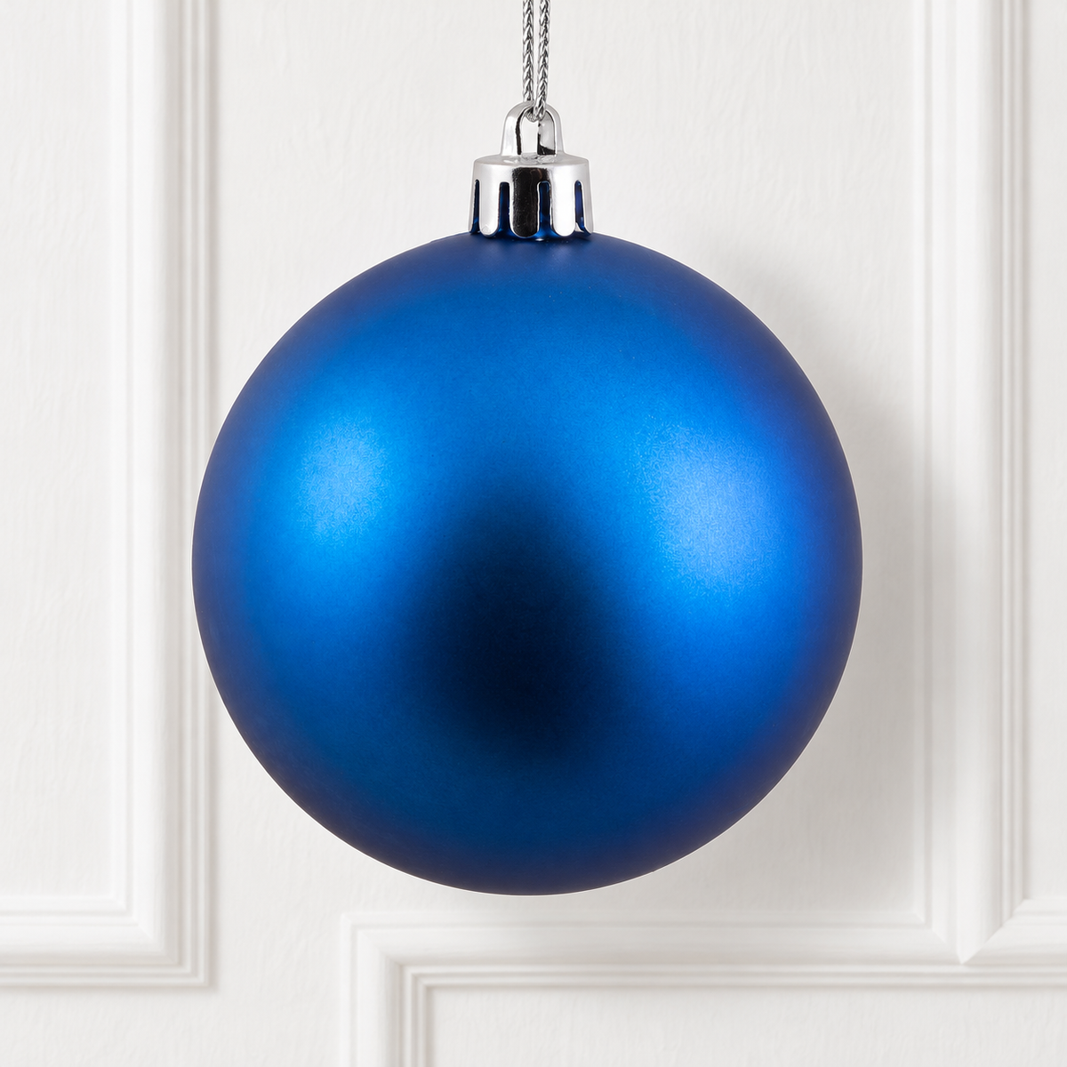 8" Shatterproof Ball Ornament - Blue - Matte - UV Treated — view 2