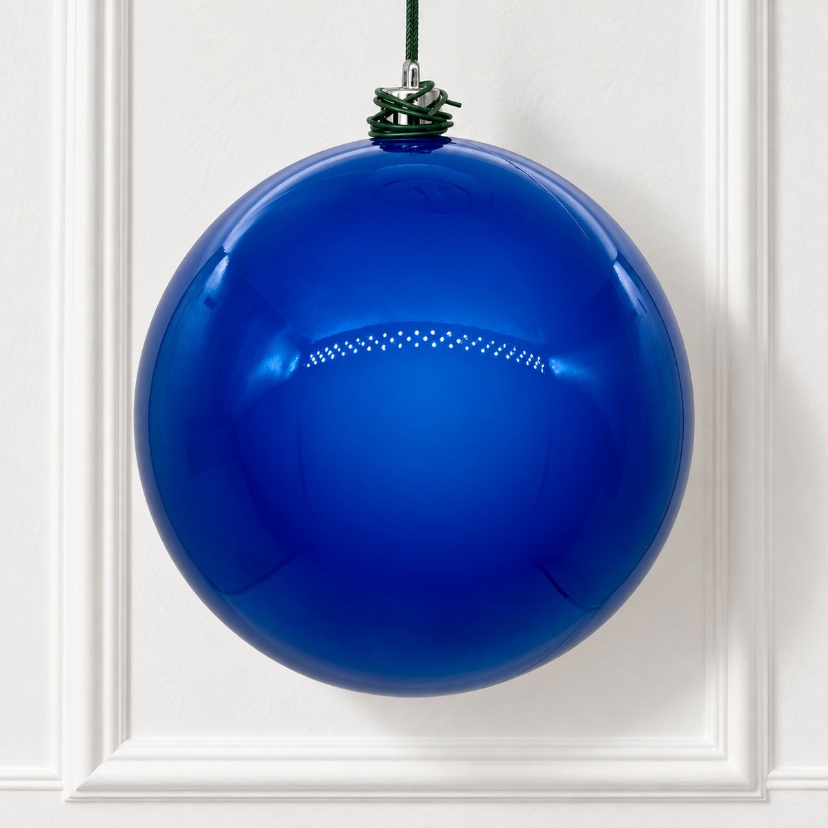 8" Shatterproof Ball Ornament - Blue - Pearl - UV Treated — view 2