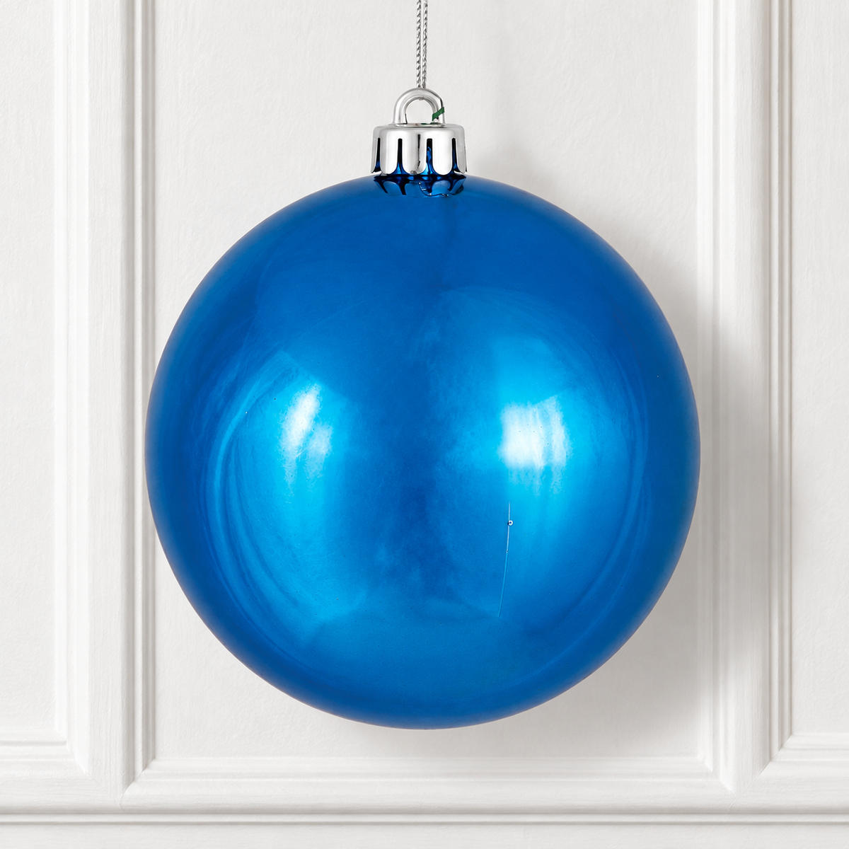 8" Shatterproof Ball Ornament - Blue - Shiny - UV Treated — view 2