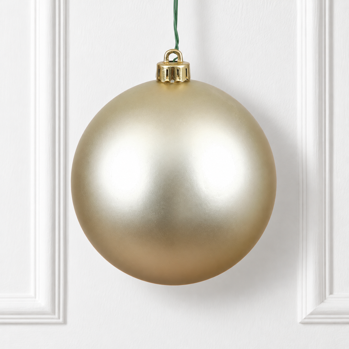 8" Shatterproof Ball Ornament - Champagne - Matte - UV Treated — view 2