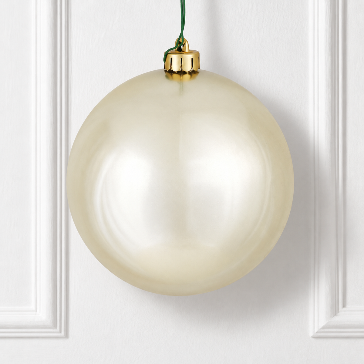 8" Shatterproof Ball Ornament - Champagne - Shiny - UV Treated — view 2