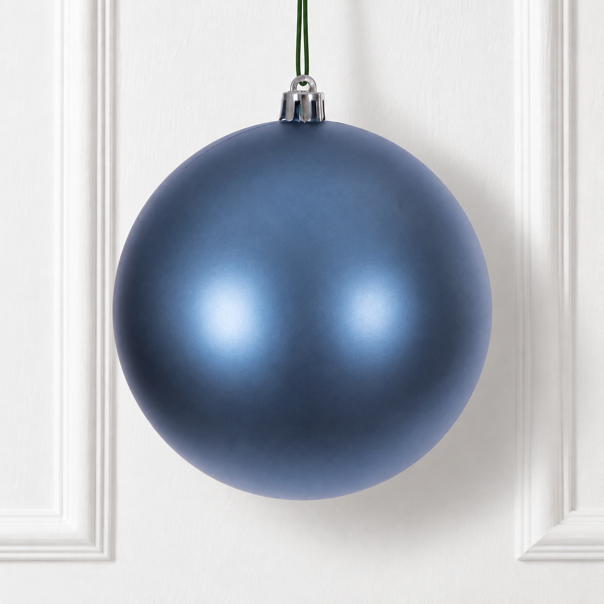 8" Shatterproof Ball Ornament - Denim Blue- Matte - UV Treated — view 2