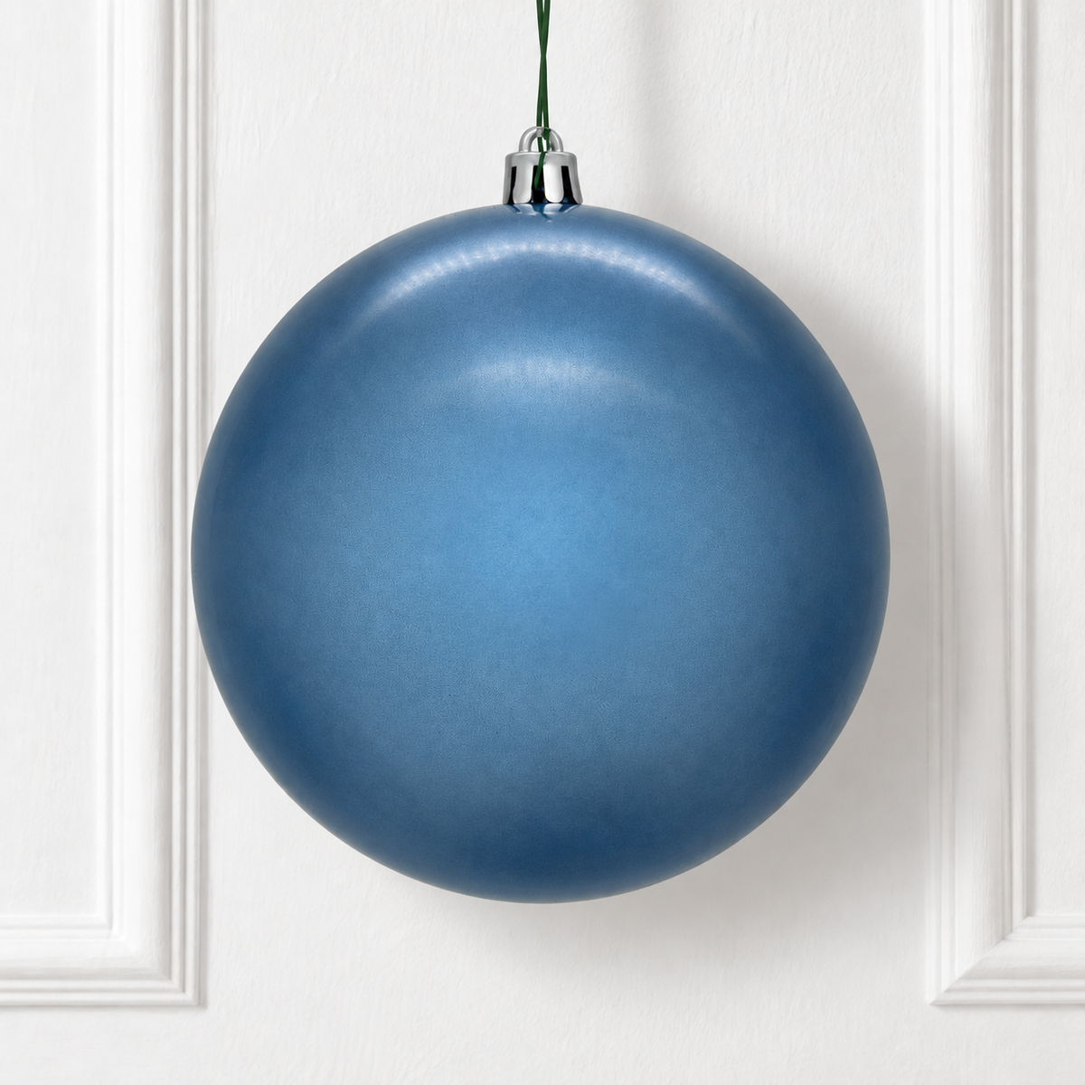 8" Shatterproof Ball Ornament - Denim Blue - Pearl - UV Treated — view 2
