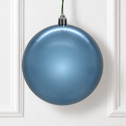8" Shatterproof Ball Ornament - Denim Blue - Shiny - UV Treated — view 2