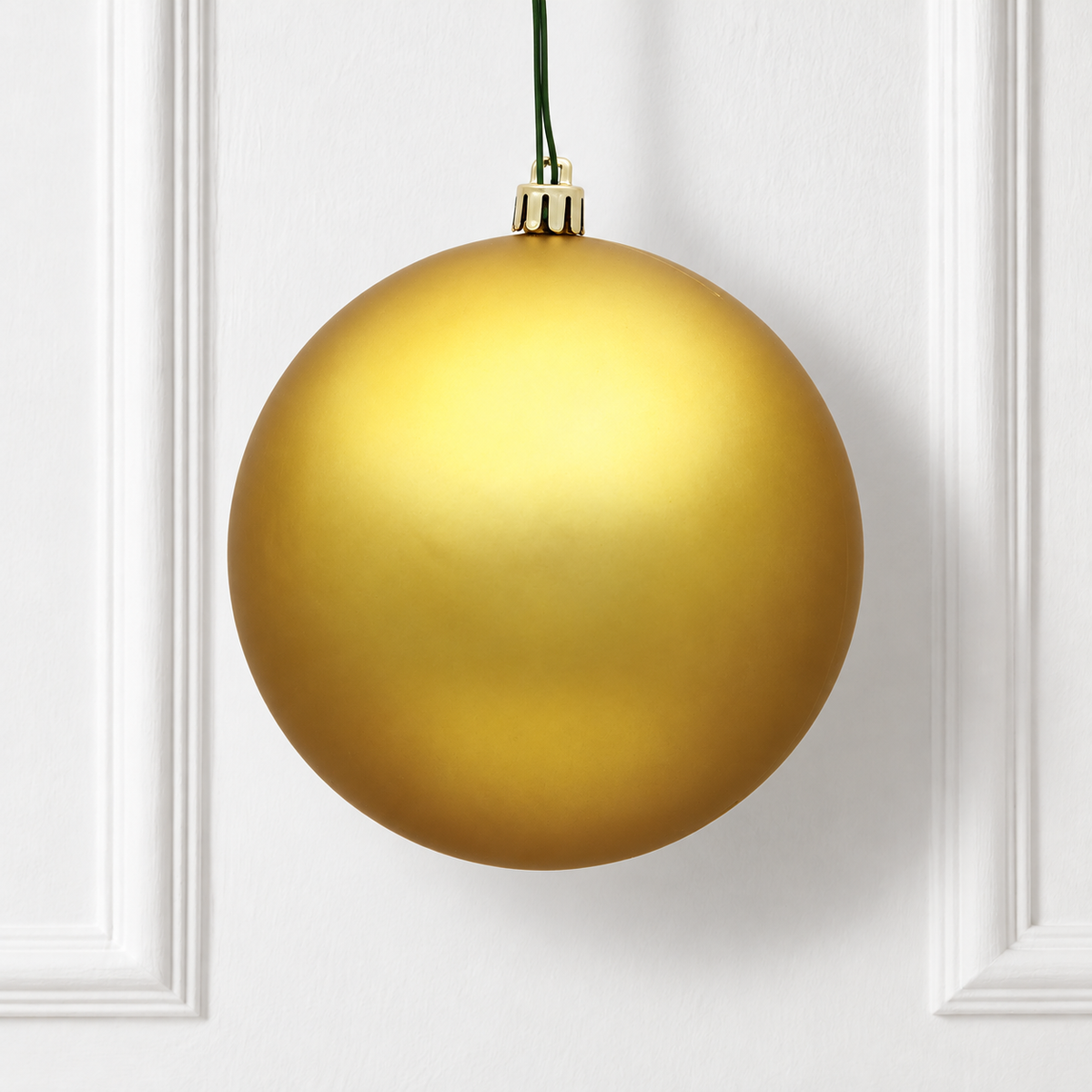 8" Shatterproof Ball Ornament - Gold - Matte - UV Treated — view 2