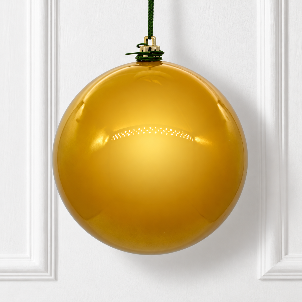 8" Shatterproof Ball Ornament - Gold - Pearl - UV Treated — view 2
