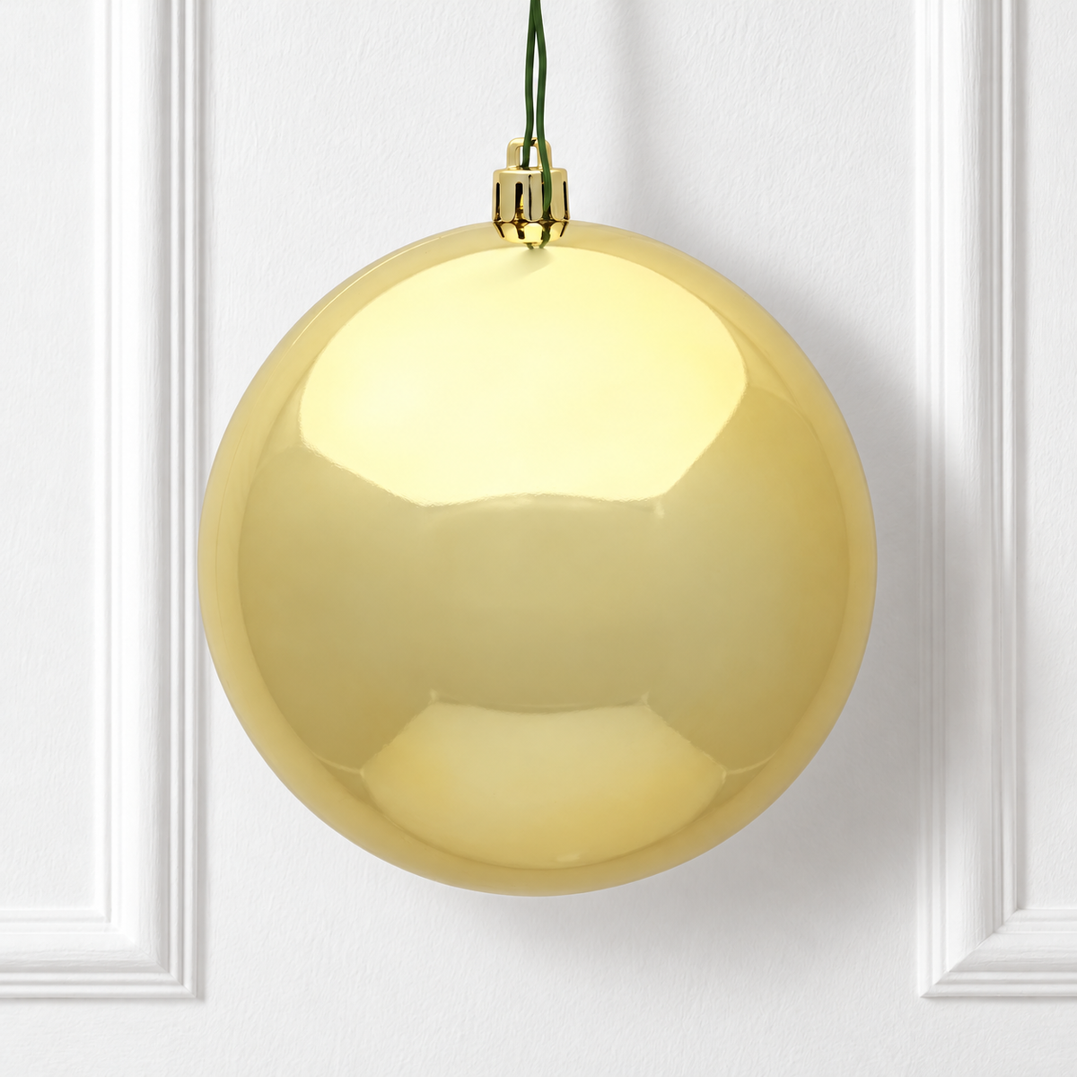 8" Shatterproof Ball Ornament - Gold - Shiny - UV Treated — view 2