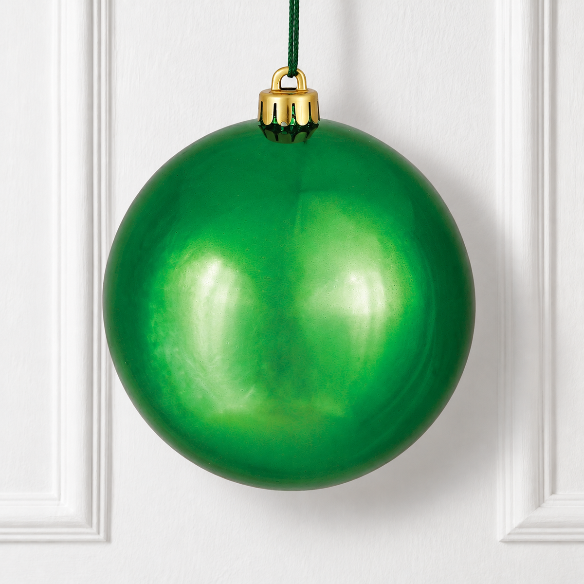 8" Shatterproof Ball Ornament - Green - Shiny - UV Treated — view 2