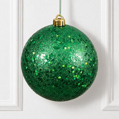 8" Shatterproof Ball Ornament - Green - Sequin — view 2