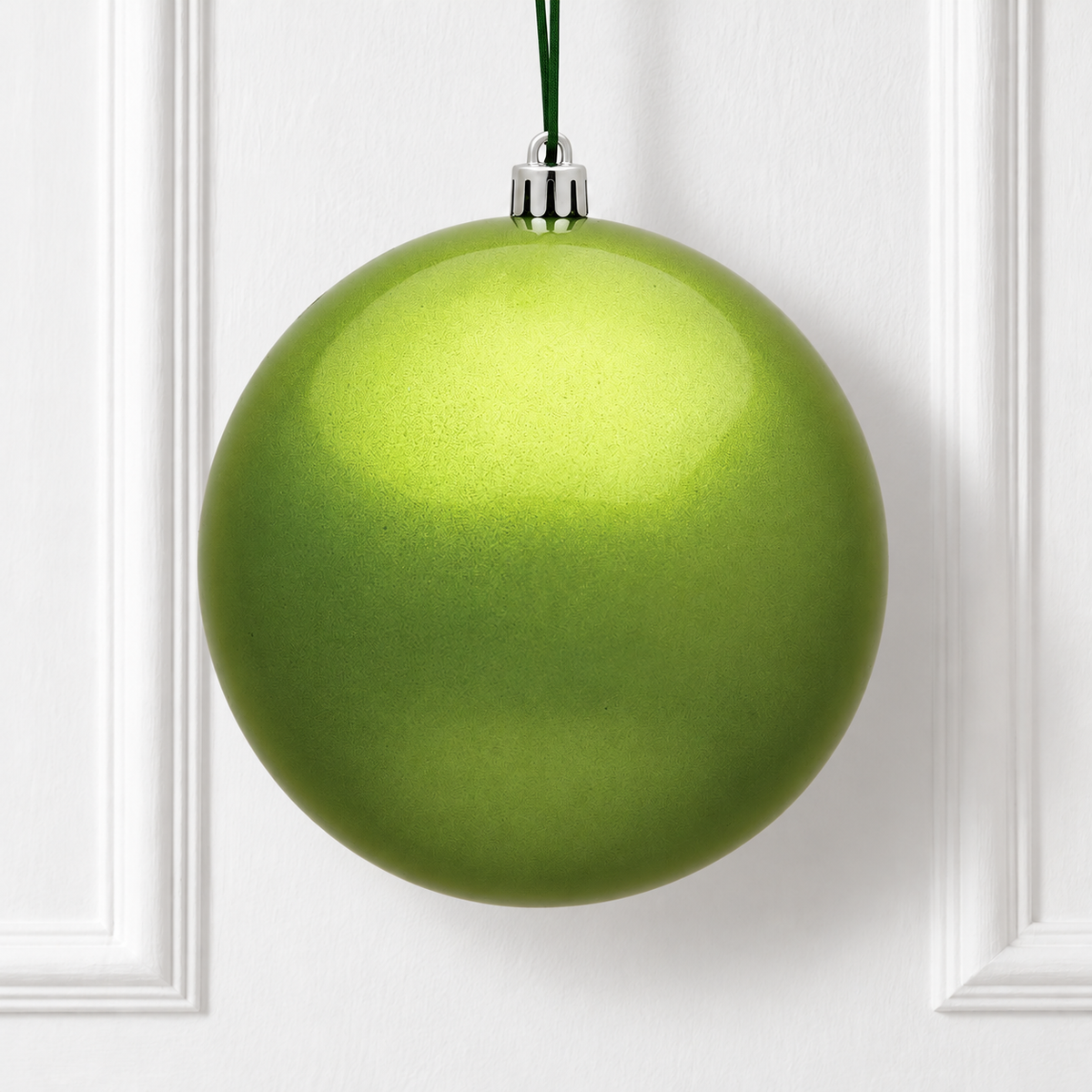 8" Shatterproof Ball Ornament - Lime - Candy - UV Treated — view 2
